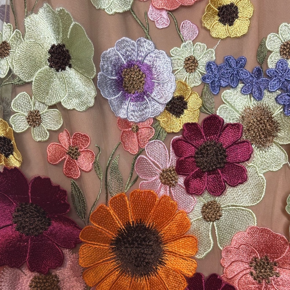 Milly Hariet 3D Floral Embroidered Halter Mini Dress Size 10 NWT - Picture 9 of 12